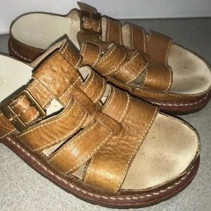 Doc Martens Slide Sandals Adjustable Brown Leather